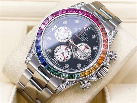 rolex rainbow oro bianco|rolex rainbow of gems.